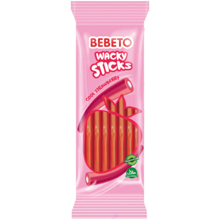 Bebeto Wacky Sticks Strawberry Bag 140g