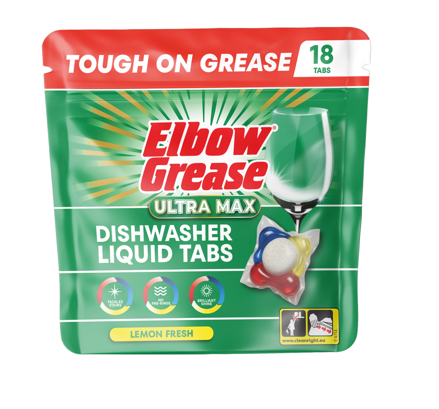 Tablettes de lave-vaisselle Elbow Grease Ultra Max - Lot de 18