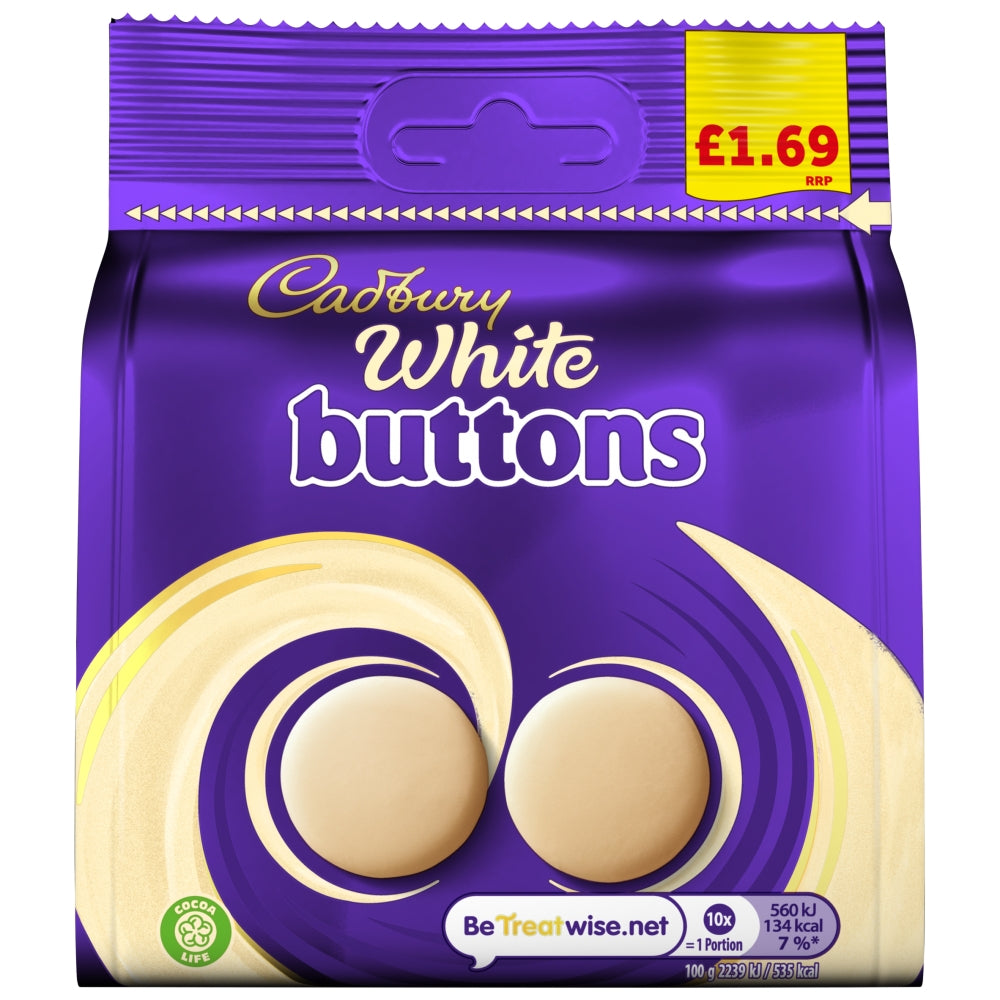 Cadbury Buttons Chocolat Blanc Prix Recommandé £1,69 85g