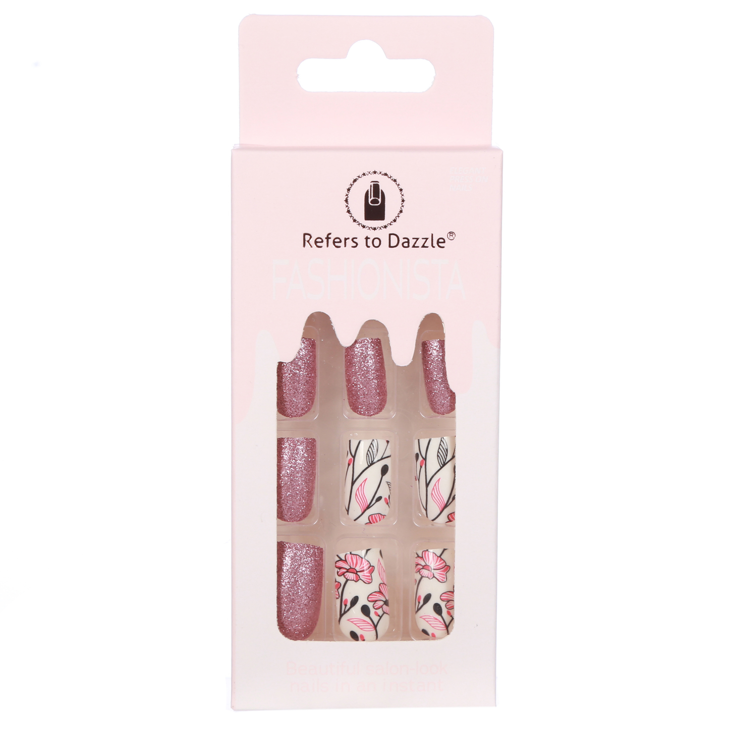 Dazzle Faux Ongles Press-On Couleurs Assorties