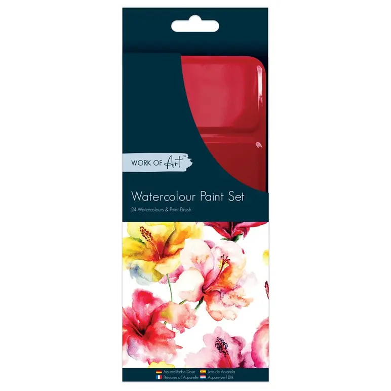 WORK OF ART 24 PCS WATERCOLOUR & BRUSH PAINT SET