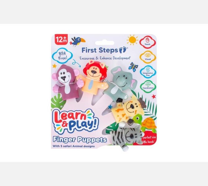 First Step Multicolour Bath Toy Hand Puppets (Pack of 5)