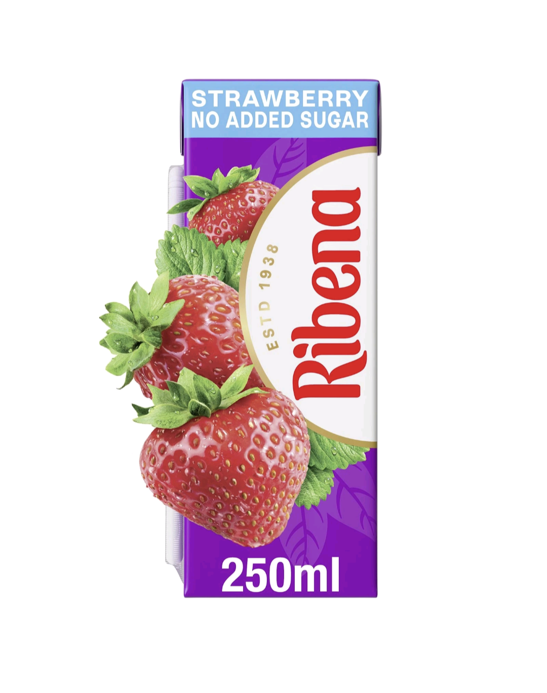 Ribena Strawberry Juice Drink Carton 250ml; No Added Sugar Real