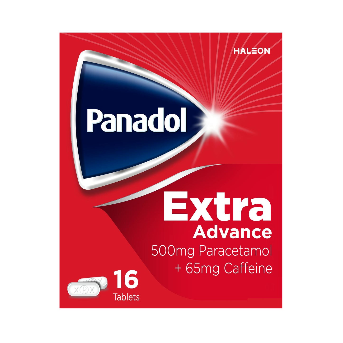 Panadol Extra Advance Painkillers, 500mg Paracetamol and 65mg Caffeine Tablets, 16's