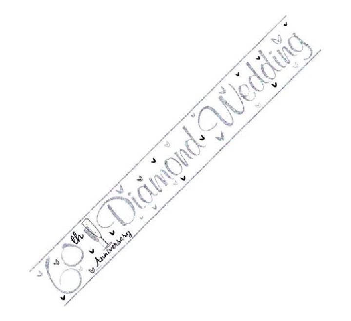 60th Diamond Wedding Anniversary Foil Banner