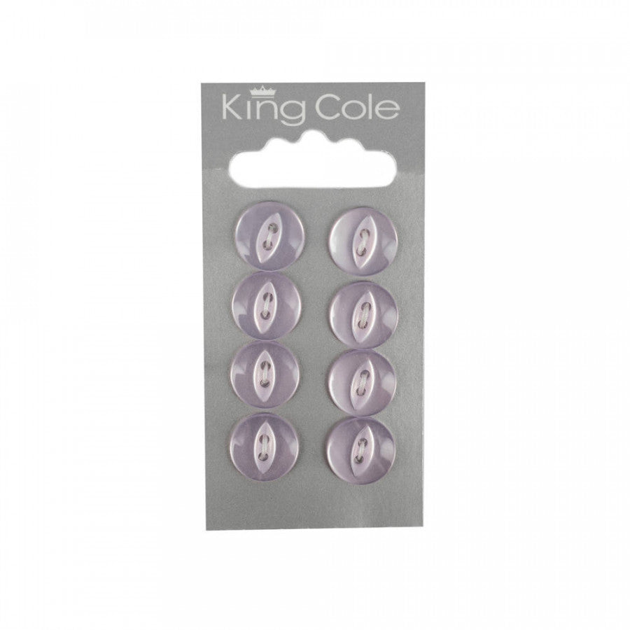 King Cole Fish Eye 8 Purple Buttons Small