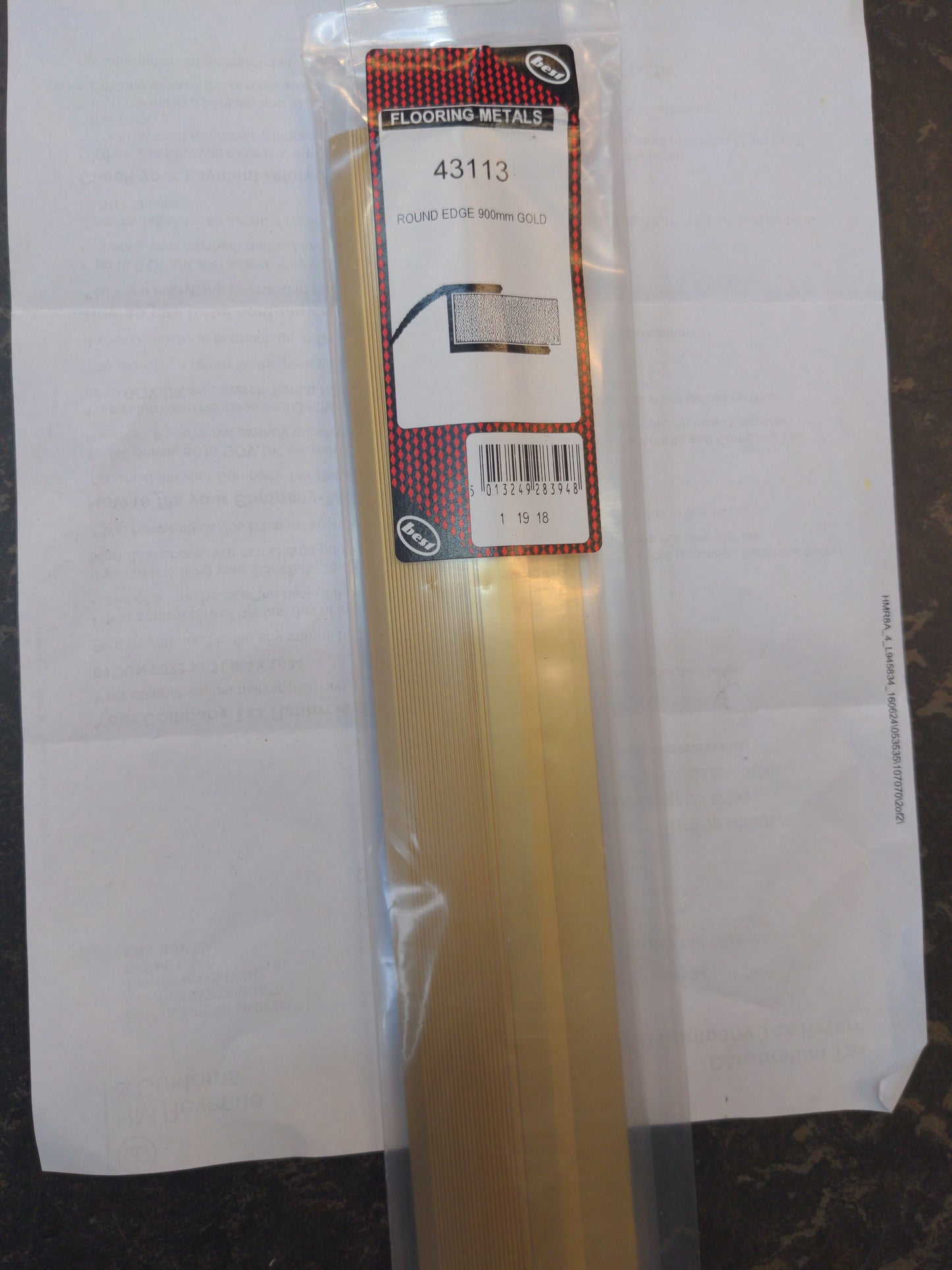 Round Edge 900mm Gold