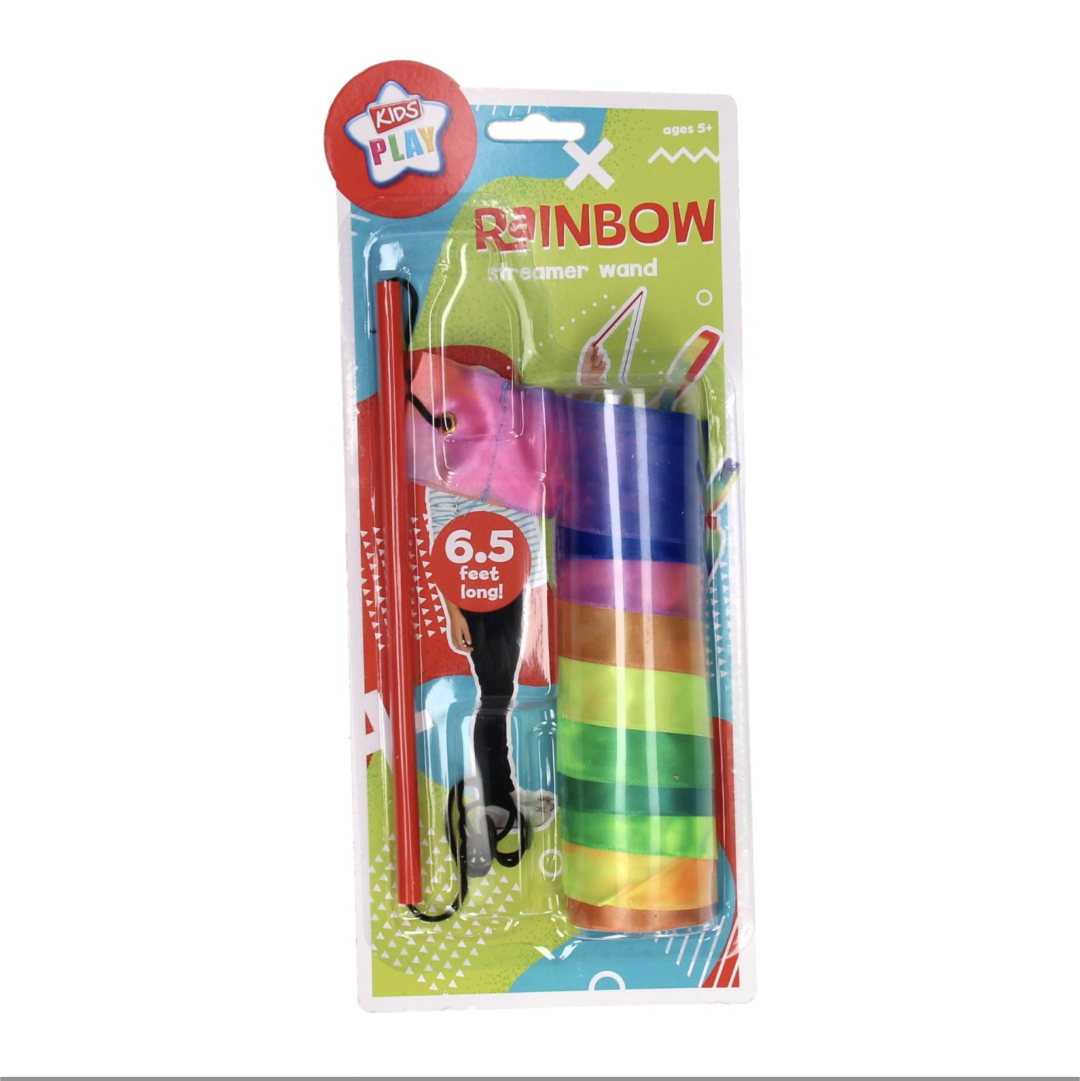 RAINBOW STREAMER WAND 6.5feet long