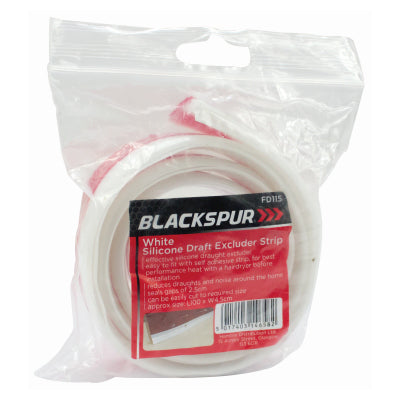 Blackspur SILICONE DRAUGHT EXCLUDER STRIP - WHITE L100 x W4.5cm