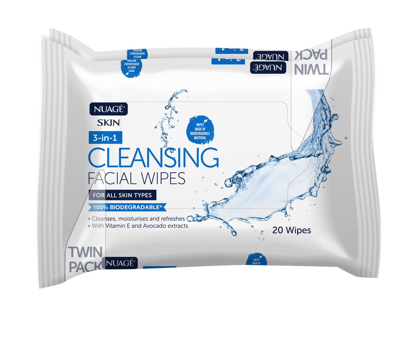 Lingettes nettoyantes 3-en-1 Nuage 2x20u
