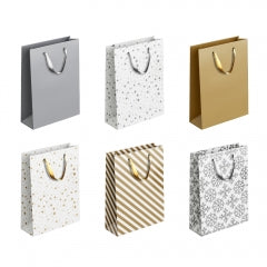 Gold & Silver Patterned Giftbag Medium, 18x23x10cm