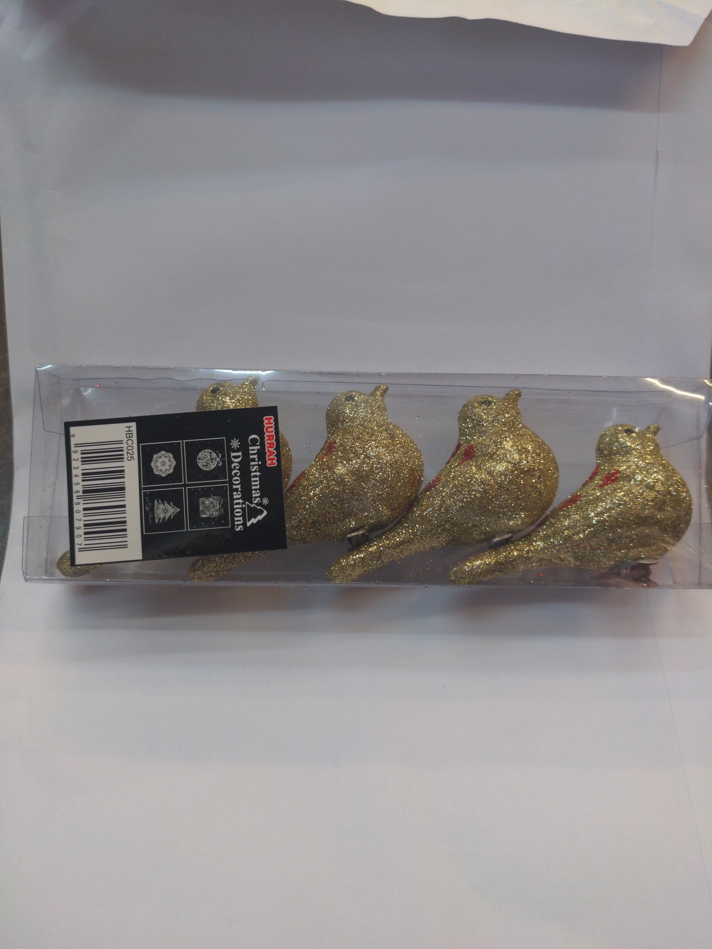 8.5cm Glitter Bird 4pk