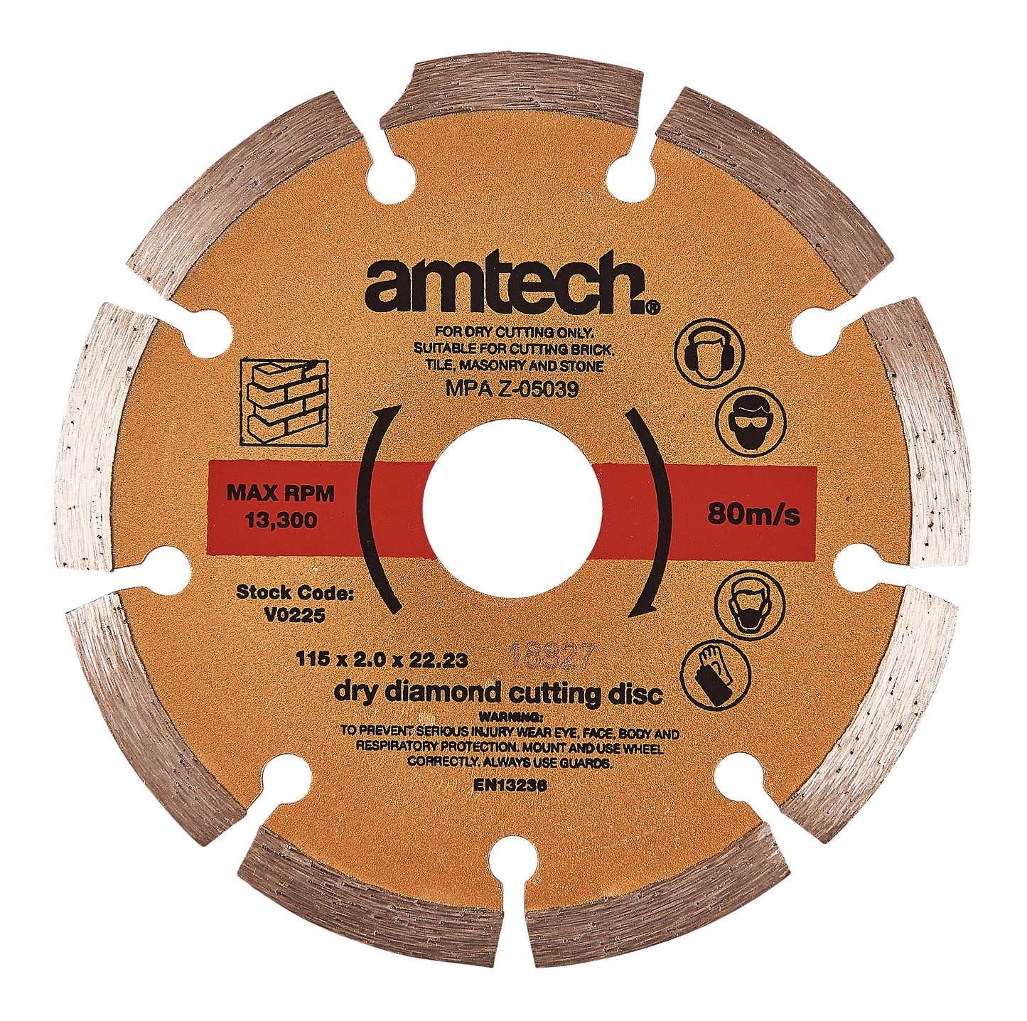 Disque à tronçonner diamanté Amtech V0225 115 mm (4,5")