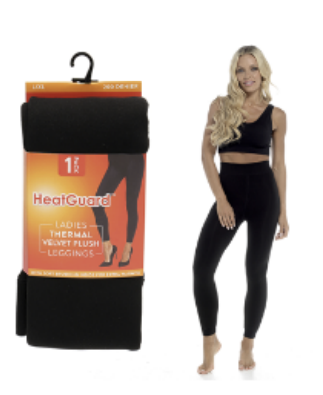 Ladies Black Velvet Plush Thermal Leggings - L/XL
assorted size Colour: Black;