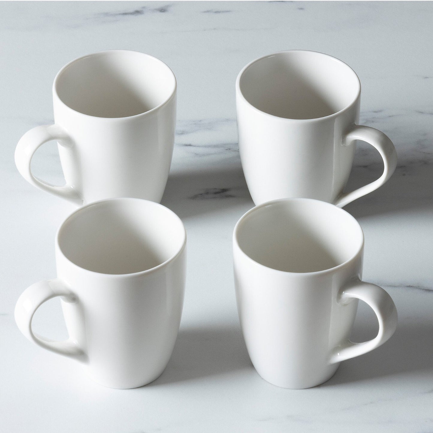 Carnaby Islington White Porcelain Mugs Set of 4 Ceramic Coffee & Tea Kitchen Mug Gift Sets