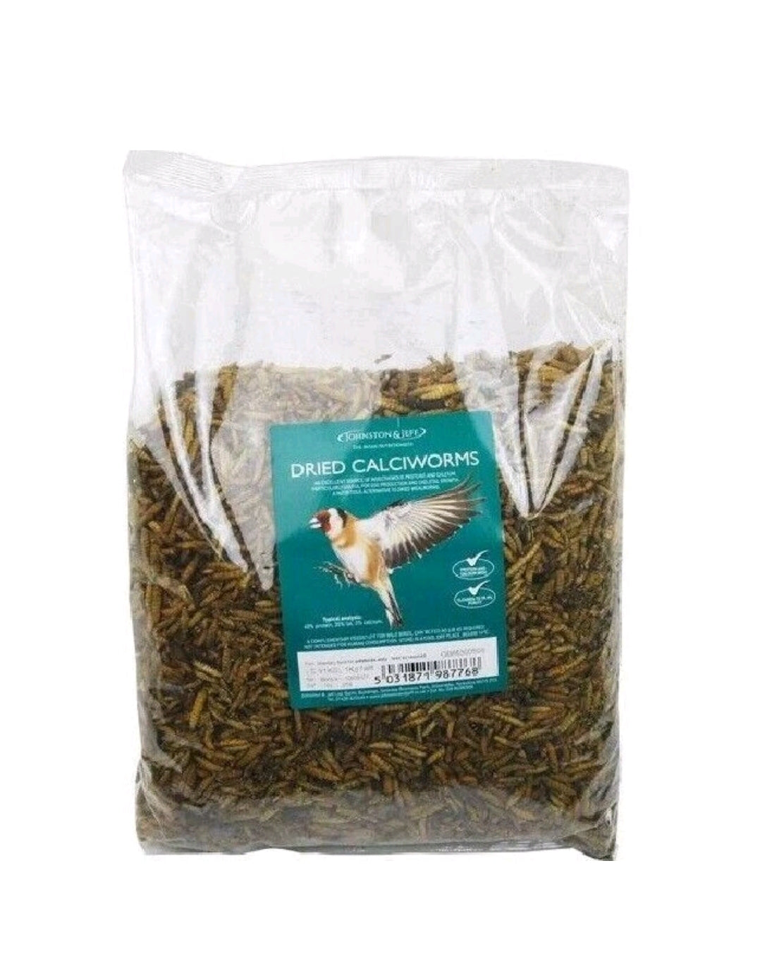 DRIED CALCIWORMS J&J bird calcium treats animal wildlife pet feed mealworm alter