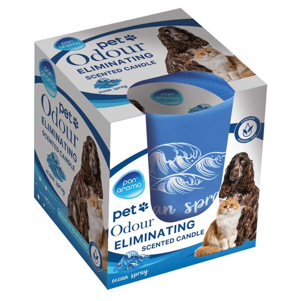 Pan Aroma Pet Odour Eliminating Scented Candle Ocean Spray 120g