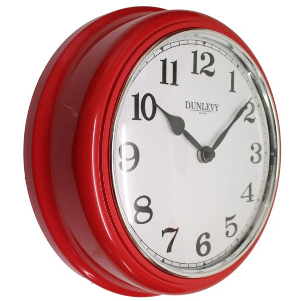 10" Deep Plastic WallClock - Red