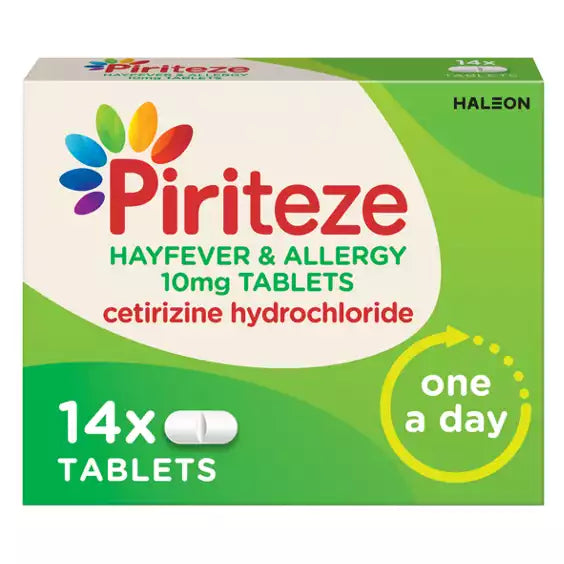Piriteze Rhume des foins et allergies Comprimés antihistaminiques, 14 unités