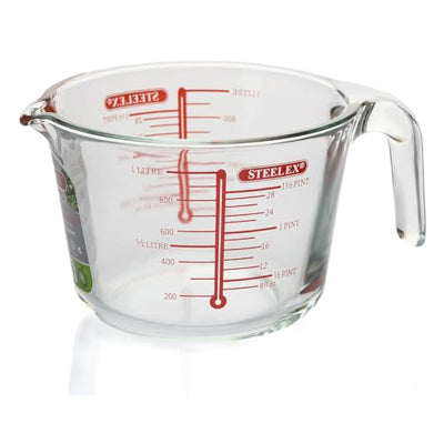 Steelex Glass Measuring Jug Quality Glass, Dishwasher (1000ml/1L)