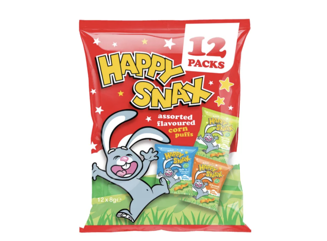 Happy Snax Multipack Assorted Flavoured Corn Puffs (Pack of 12)