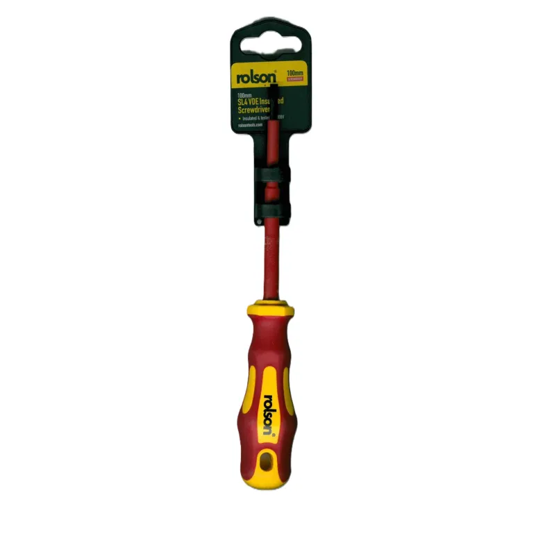 ROLSON INSULATED SLOTTED VDE SCREWDRIVER 4 X 100 MM