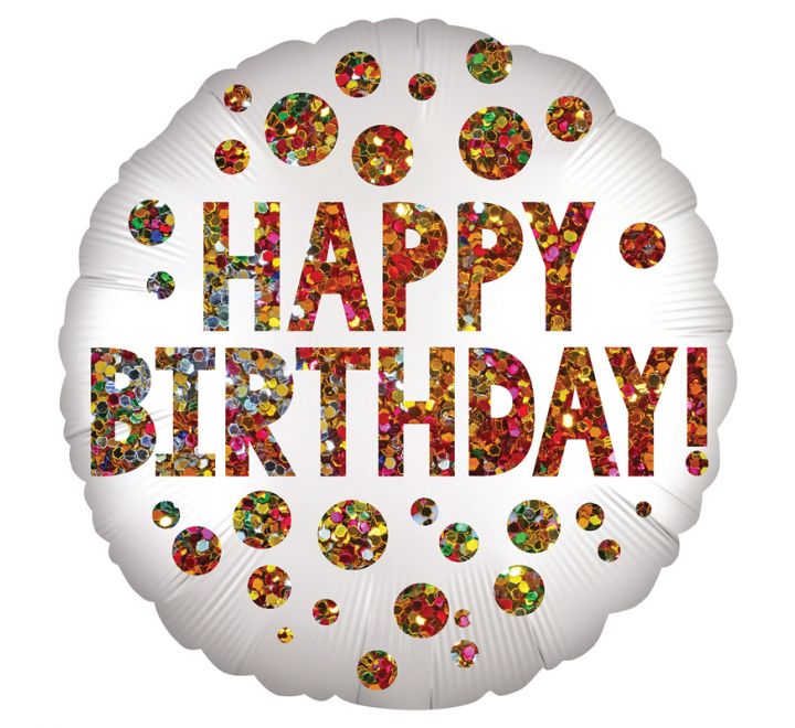 18in SATIN INFUSED BIRTHDAY SEQUINS FOIL BALLOON