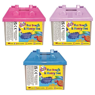 ART BOX MONEY BOX & MODELLING DOUGH HOUSE ASSORTED