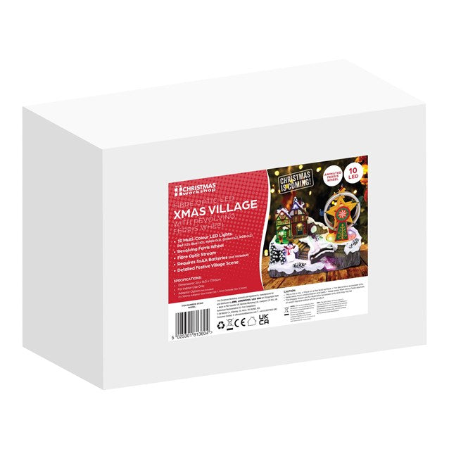 The Christmas Workshop LED Christmas Village With Revolving Ferris Wheel