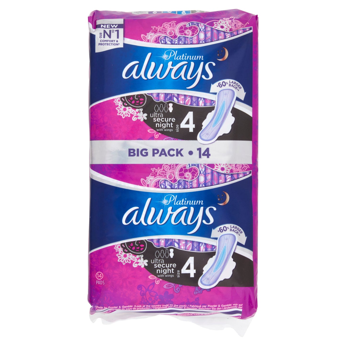 ALWAYS PLATINUM TOWEL SIZE 4 NIGHT WINGS 12's