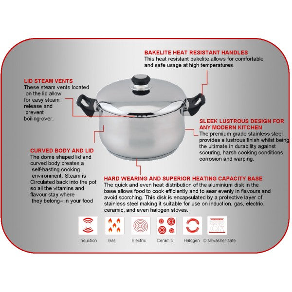 Casserole et couvercle Steelex 20 cm