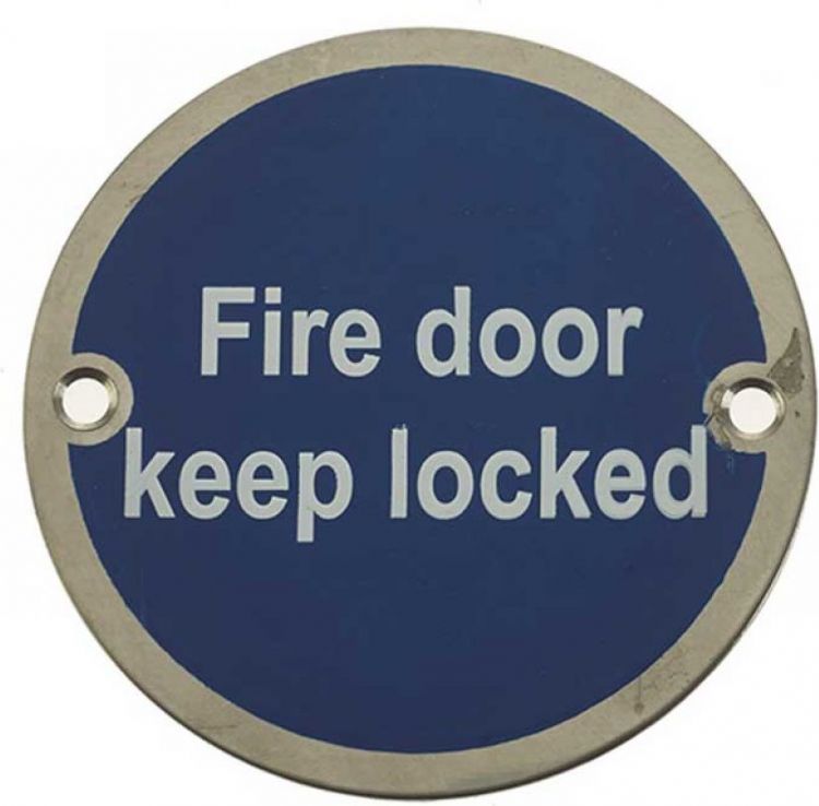 BLACKSPUR Plaque de porte coupe-feu 75 mm À GARDER VERROUILLÉE avec vis