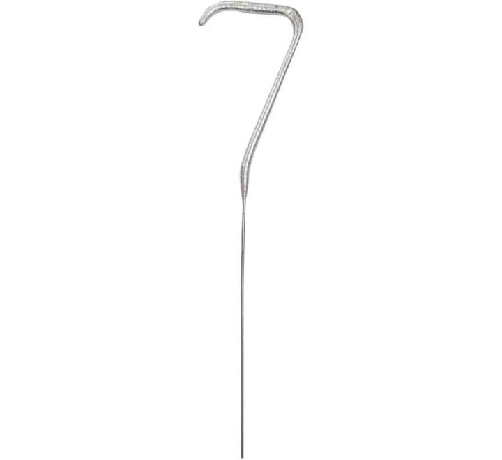 Cierge magique étincelant chiffre 7 argent, 18 cm