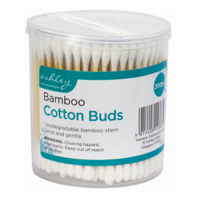 Ashley 200 BAMBOO COTTON BUDS