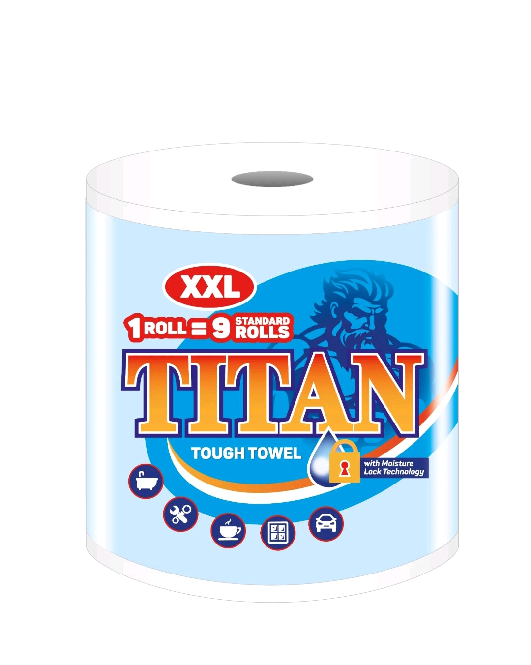 Rouleau essuie-tout Titan XXL Jumbo 340 feuilles 2 épaisseurs Ultra résistant Absorbant Épais