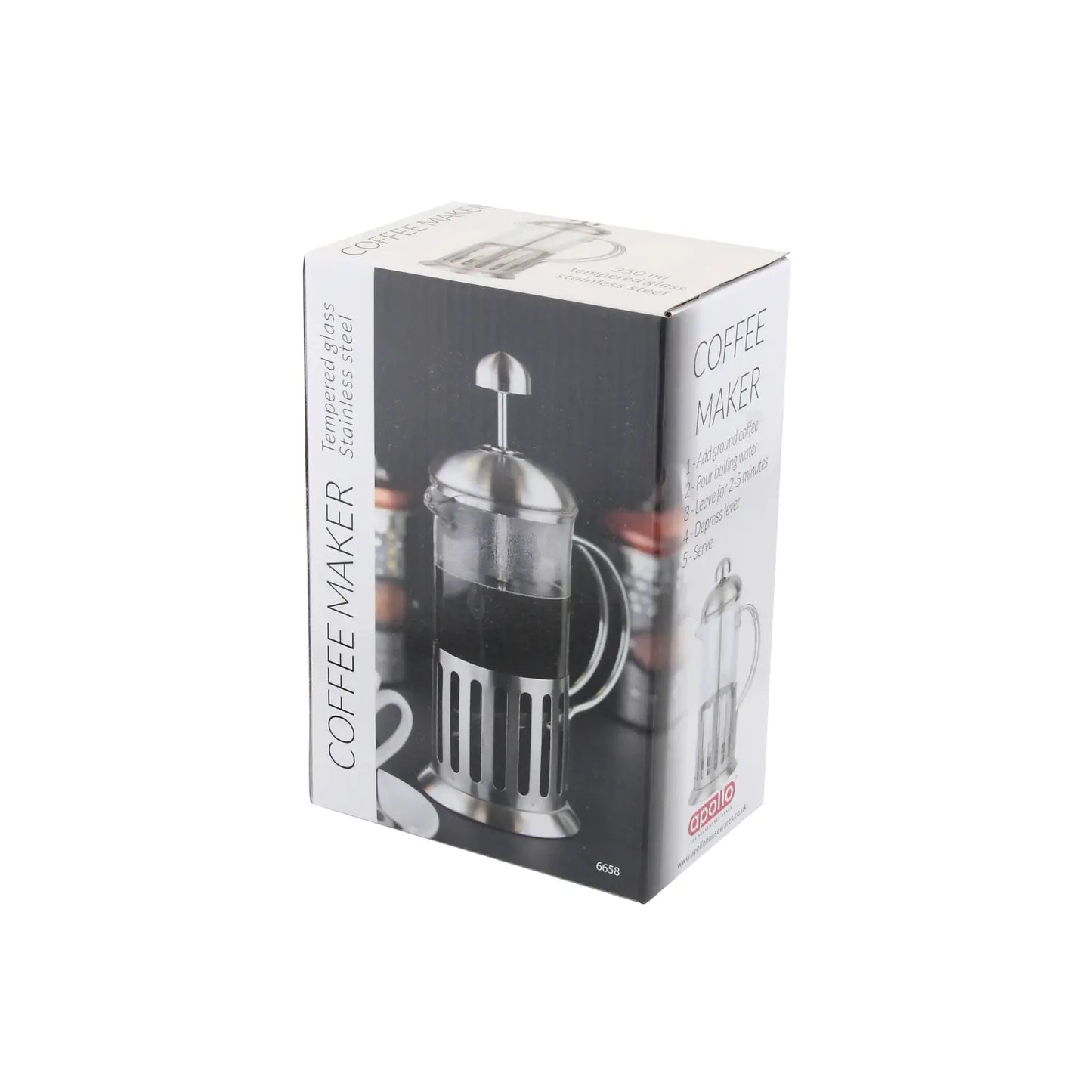 Apollo 3 Cup Stainless Steel Cafetiere 350ml