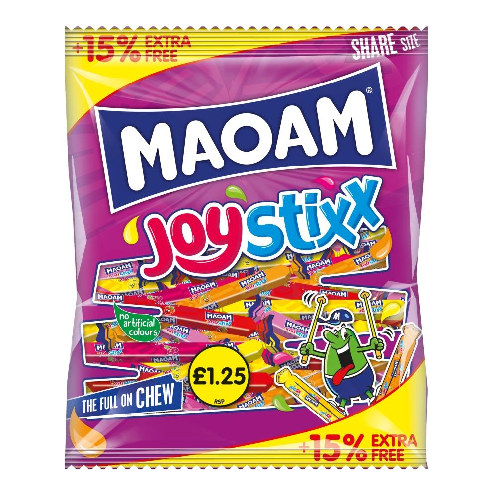 Maoam Joystixx Fruit & Cola Flavour Sharing Bag + 15% Extra Free - 161g Bag