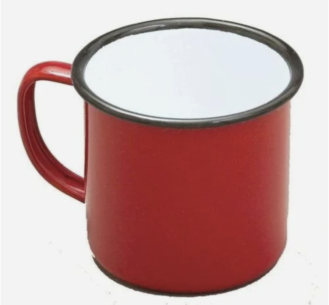 Falcon Enamel Mug Red with Black Rim