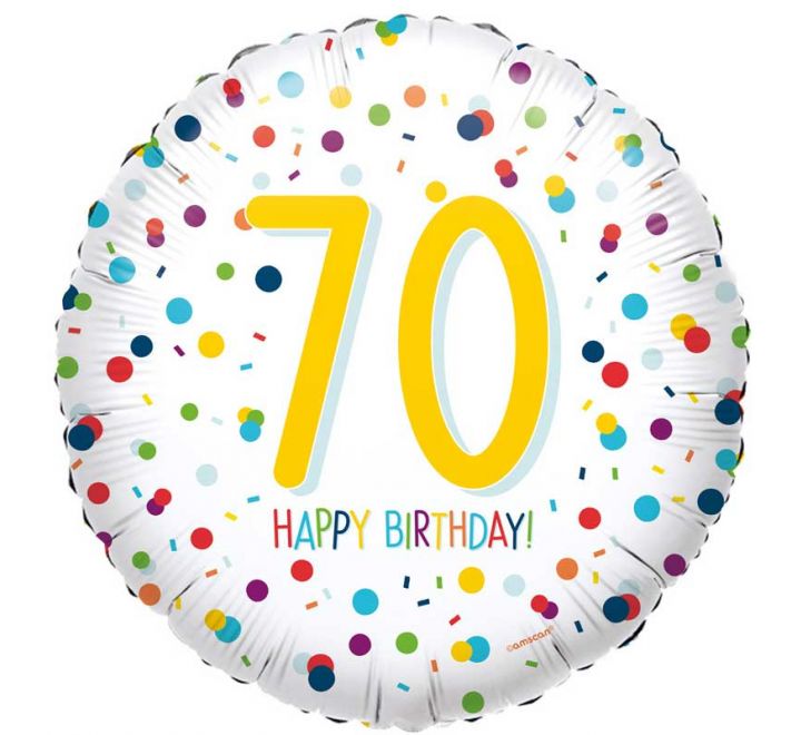 18in CONFETTI BIRTHDAY 70 FOIL BALLOON