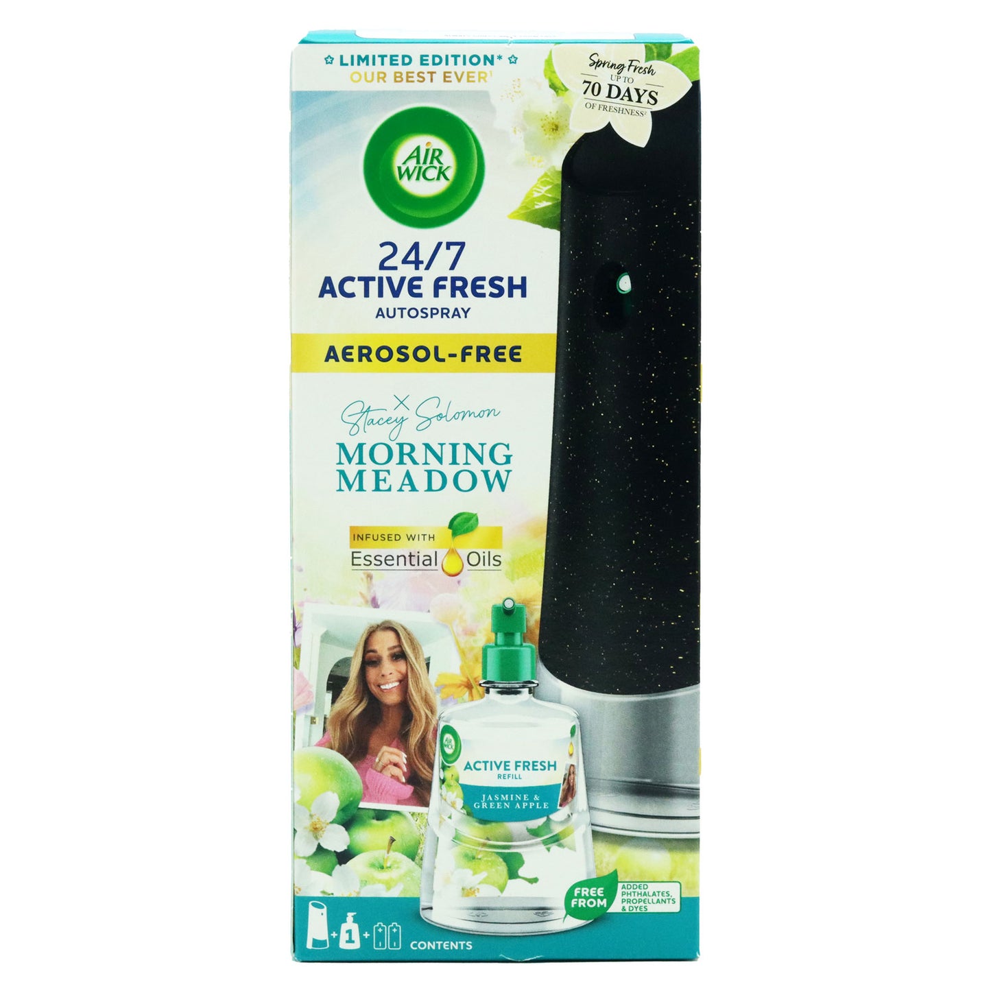 Air Wick Active Fresh Aerosol-Free Automatic Spray 24/7 Kit Morning Meadow