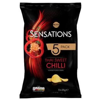 Walkers Sensations Thai Sweet Chilli Multipack Crisps 5x25g