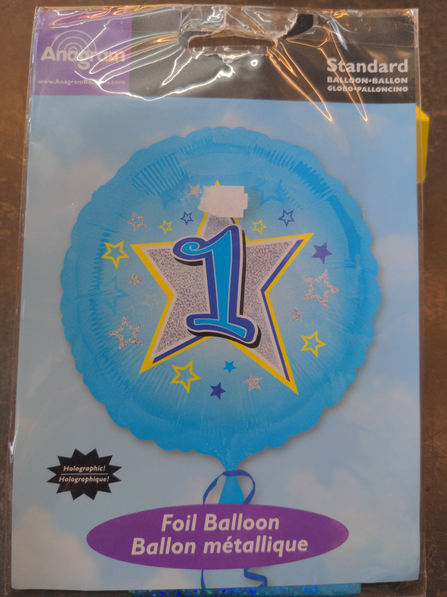 No 1 holographic Helium balloon 18in