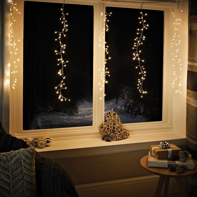 Christmas Workshop 240 LED Waterfall Curtain Chaser Lights - Warm White