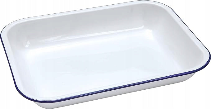 Falcon Enamel Bake Pan Blue & White Large 37 X 29.5 6cm Roasting Baking Tray