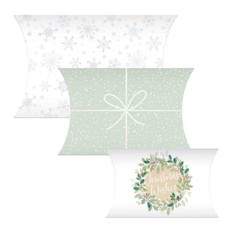 Pochettes cadeaux argentées de Noël T/M/G