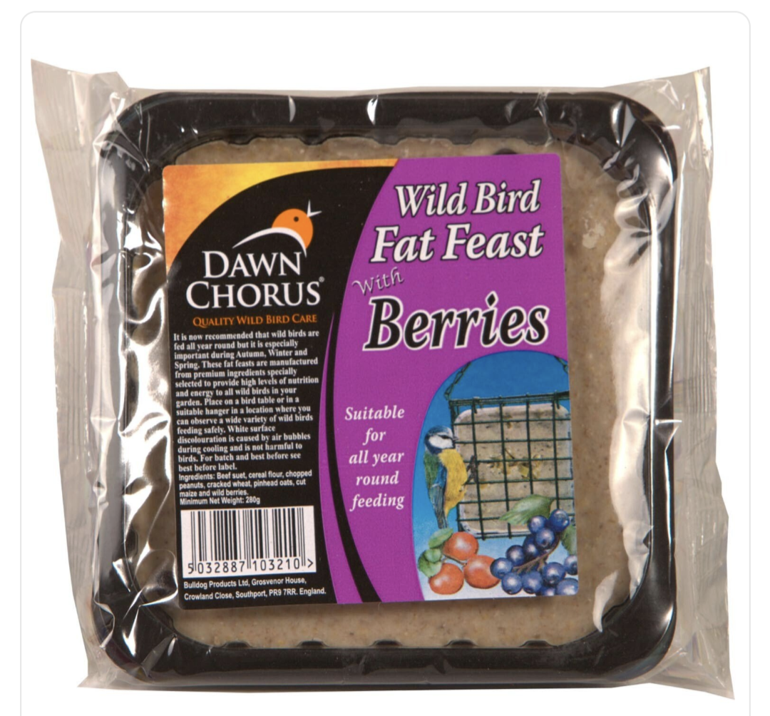 Mélange de Graisses et Baies pour Oiseaux Sauvages Dawn Chorus 280g