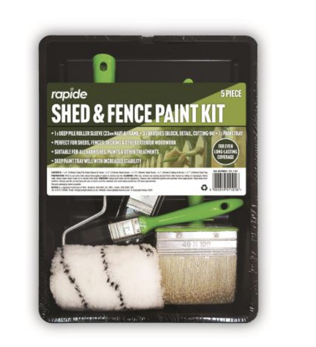 RAPIDE SHED & FENCE PAINT SET 5PC