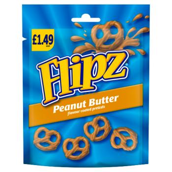 Bretzels enrobés saveur beurre de cacahuète Flipz 80g