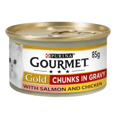 GOURMET® Gold Chunks in Gravy Salmon and Chicken Wet Cat Food 85g