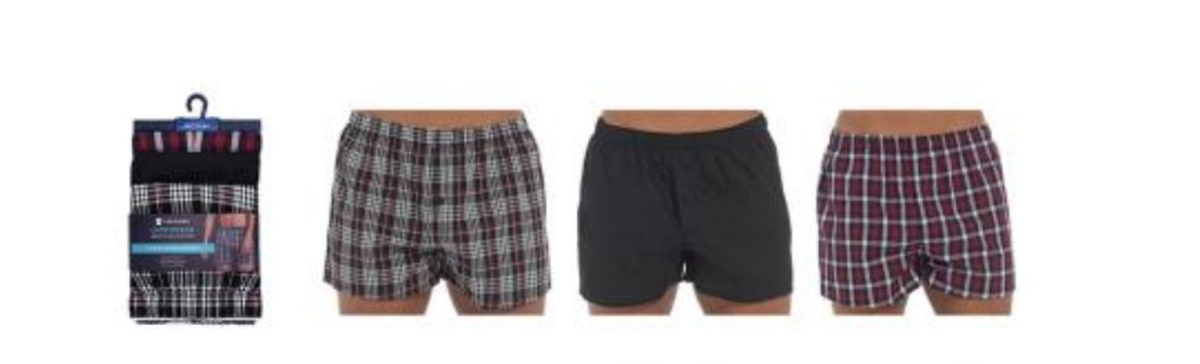Men's 3pk (Check) Woven Boxer Shorts